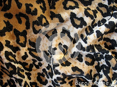 Fleecy brown leopard skin fabric (velor))