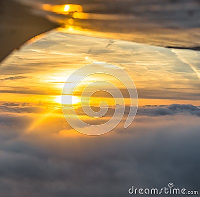 Flight at sunset