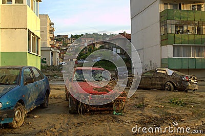 After flood in Varna Bulgaria June 19