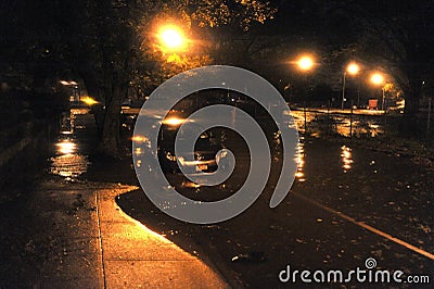 Flooded cars, caused by Hurricane Sandy