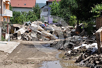 Flooded city from Bosnia and Herzegovina. Maglaj city.