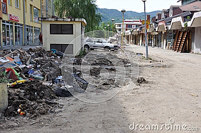 Flooded city from Bosnia and Herzegovina. Maglaj city.