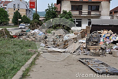 Flooded city from Bosnia and Herzegovina. Maglaj city.