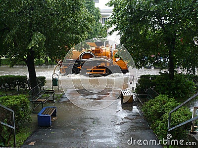 Flooded the streets of the city Lukavac