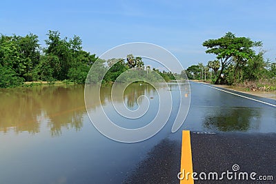 Flooding road