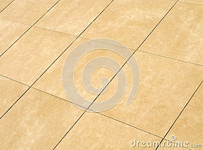 Floor mosaic in beige squares