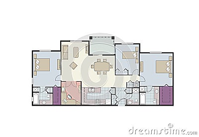 Three Bedroom Condo Floor Plan