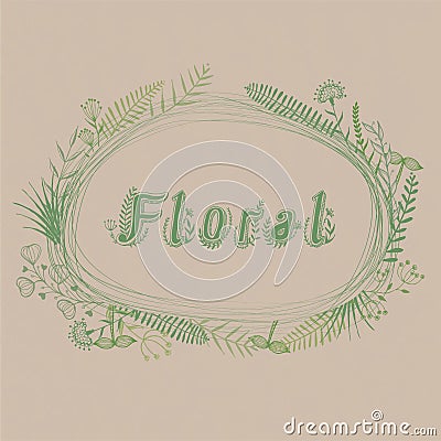 Floral frame with text