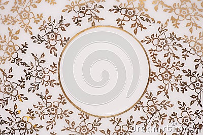 Floral gold and white abstract