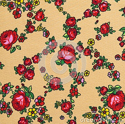 Floral Pattern, Roses Flower Background on Cloth