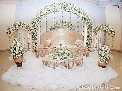 Floral and satin bridal room