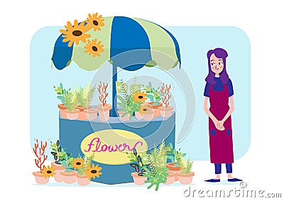 Florists woman with her flowers shop