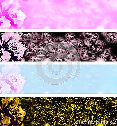 4 flower banners