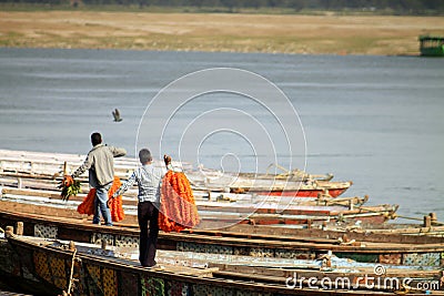 Flowers sellers on the Ganges