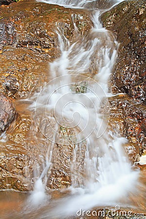 Flowing water from the waterfall