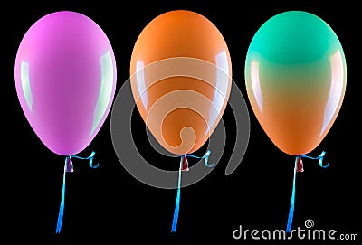 Flying balloons isolated