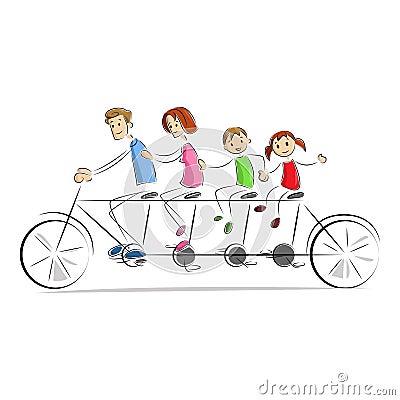 Fmaily Enjoying Bicycle Ride Stock Images - Im