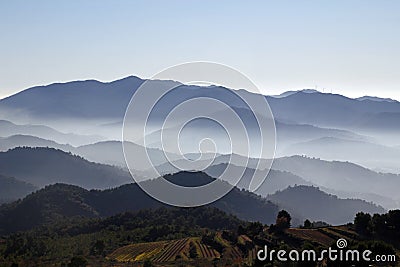 Foggy mountains