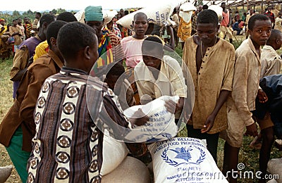 Food distribution in Rwanda.