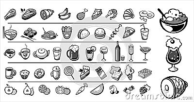 Food icons vector collection