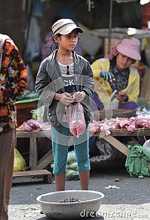 Food Market Asia Girl of Cambodia
