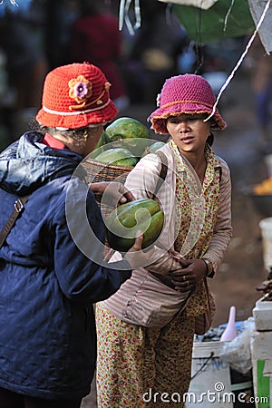 Food Market Asia Poor Woman