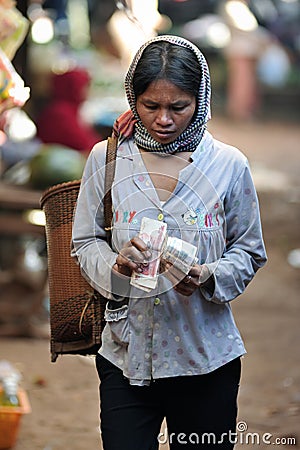 Food Market Asia Poor Woman