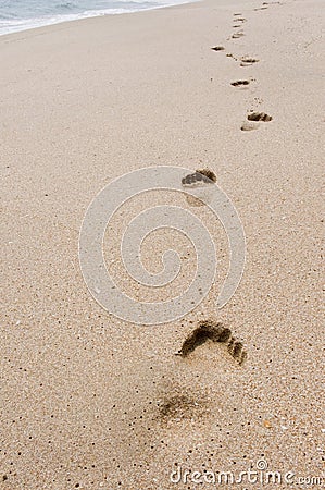 Foot print on beach