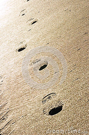 Foot prints in the sand