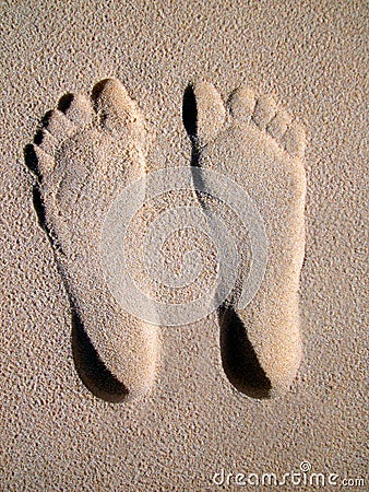 Foot Prints Sand Beach