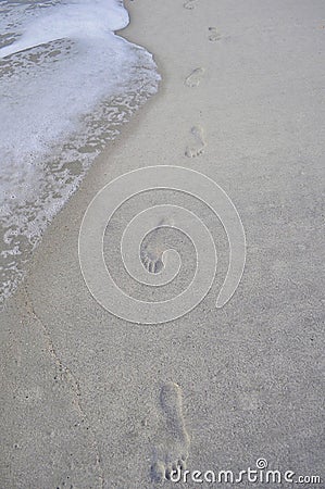 Foot prints in the sand