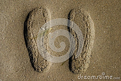 Foot prints in sand