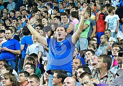 Football fans at the match between