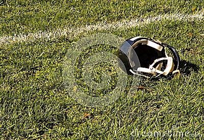 Football Goal Line and Helmet