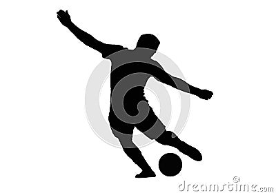 Football player shooting ball