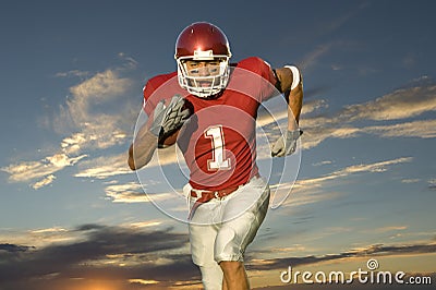 Football Running Back With Ball