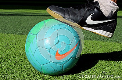 A Nike Football and a Nike Shoe