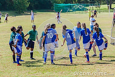 Football Soccer Girls Warm-Up Teenagers