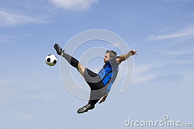 Football - Soccer Player Volley