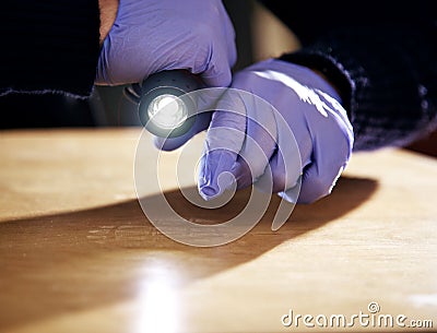 Footprint on the Floor Left by a Burglar