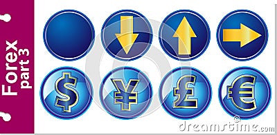 forex web design
 on Forex Vector icons on a blue background in a circle. Part 3.