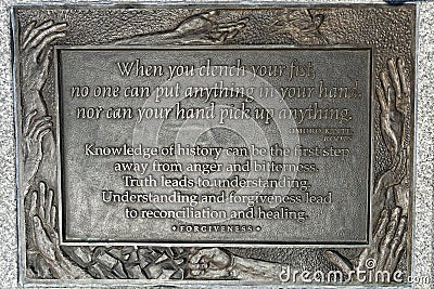 Forgiveness sign copper plaque inscription