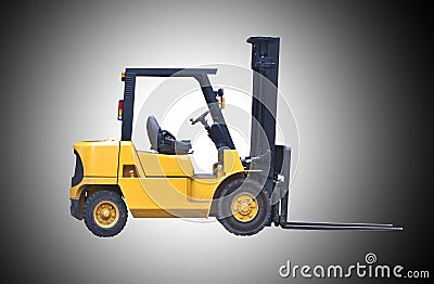 Fork lift truck isolated on white