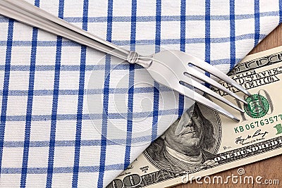 Fork with money