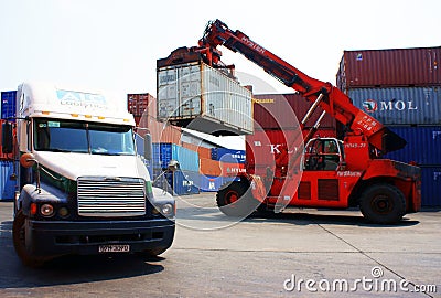 Forklift truck, container, trailer,Vietnam depot