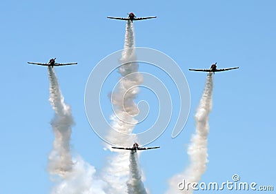 Formation of propeller irplanes