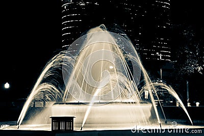 Fountain with Lights in Dallas Fort Worth Motion Blur