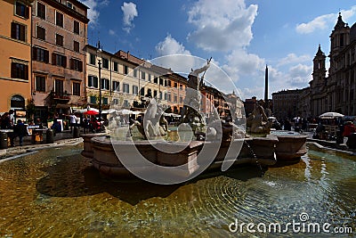 Fountain of Neptune. Piazza Navona, Roma, Italy