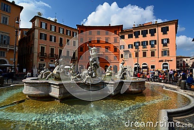 Fountain of Neptune. Piazza Navona, Roma, Italy