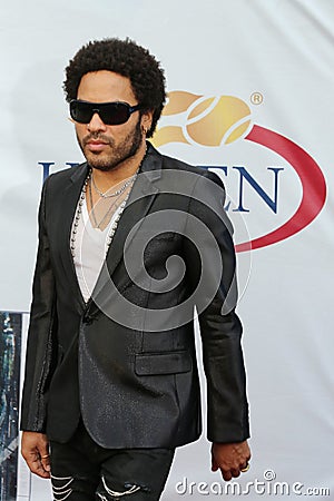 Four times Grammy Award winner Lenny Kravitz at the red carpet before US Open 2013 opening night ceremony